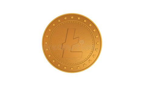 Litecoin Cryptocurrency Symbol Golden Coin Illustration Stock