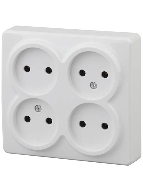 Розетка ЭРА 11-2210-01 4x2P, 16A-250В, IP20, ОУ, Эра Эксперт, белый (12 ...