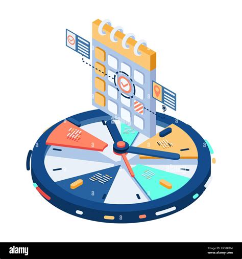 Concepto De Gesti N Del Tiempo Reloj Isom Trico Plano D Dividido En