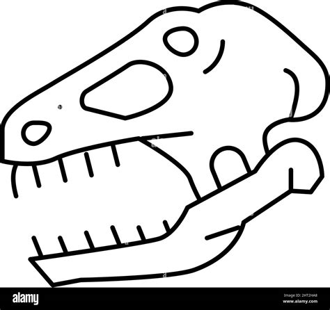 Dinosaur Skull Color Icon Vector Illustration Stock Vector Image And Art Alamy