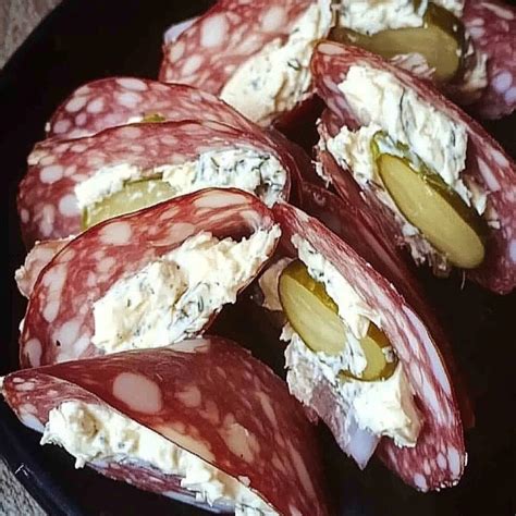 Creamy Salami And Pickle Roll Up Recipe To Serve Cold Craft Meats