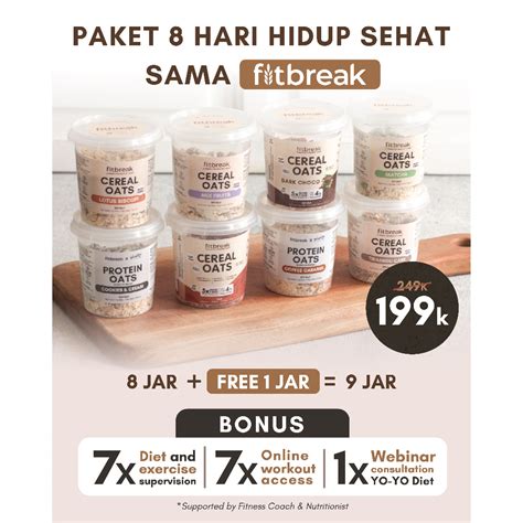 Jual Fitbreak Paket 8 Hari Hidup Sehat Gratis 1 Jar Ganti Cemilan