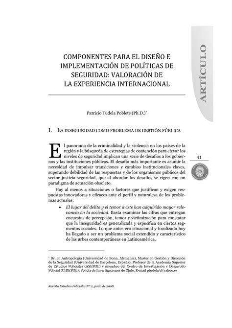 Componentes Para El Diseño E Implementación De Políticas De Seguridad Pdf