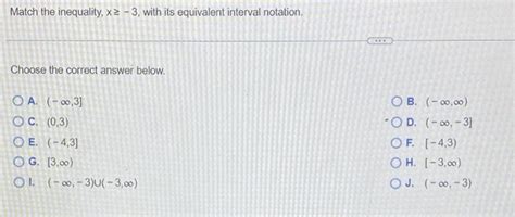 Solved Match The Inequality X With Its Equivalent Chegg