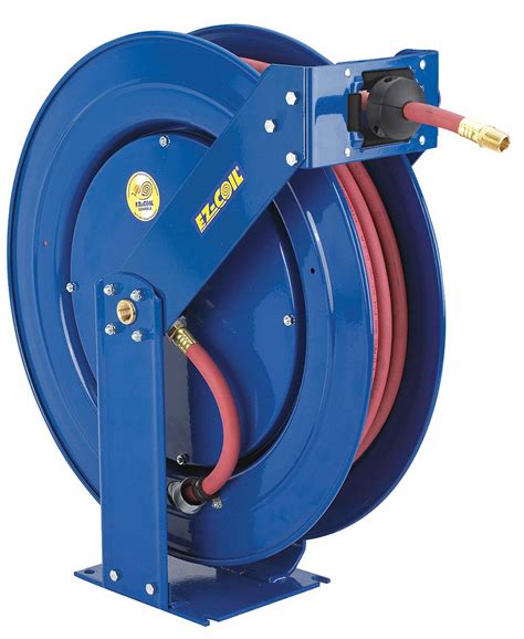 50 Ft 3 8 In I D 3 8 In MNPT Spring Return Hose Reel 260N32 EZ