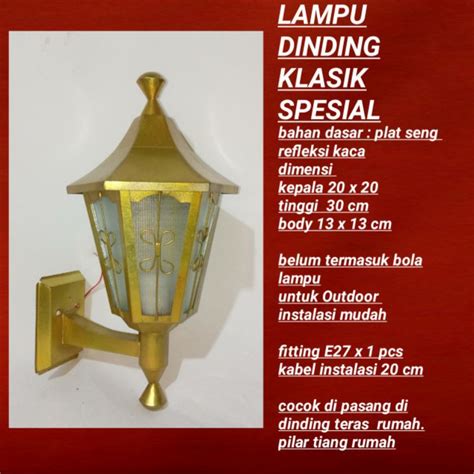 Lampu Hias Tempel Dinding Teras Minimalis Klasik Gold Shopee Indonesia