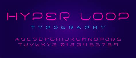 Futuristic Space Font Cyber Typography Royalty Free Vector