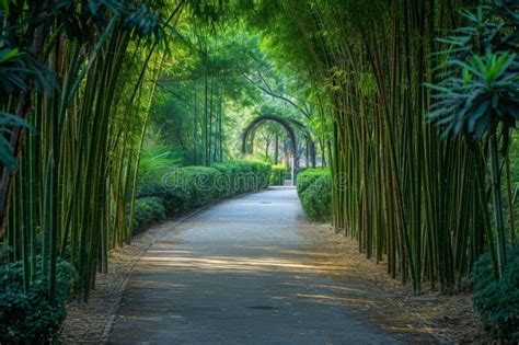 A Majestic Pathway Enclosed By Verdant Trees And Bushes Park Pathway