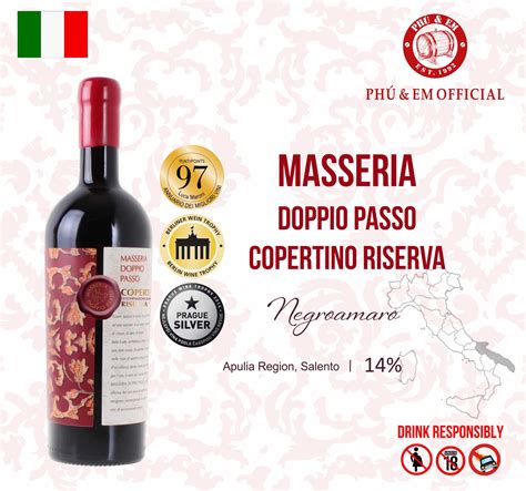 Rượu Vang Đỏ Ý Masseria Doppio Passo Copertino Riserva – PHU EM FOOD & WINE
