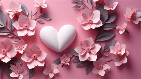 Premium AI Image | 3d photo of pink heart wallpaper design