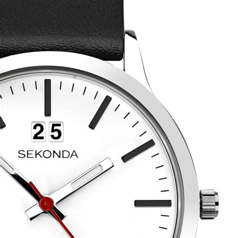 Sekonda Classic Black Leather Strap Mens Watch 1939 Watchnation