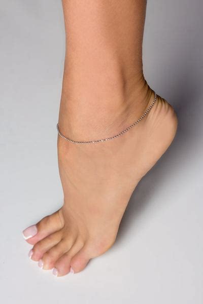 Classic Rhodium Finish Diamond Cut Sterling Silver Bead Chain Anklet