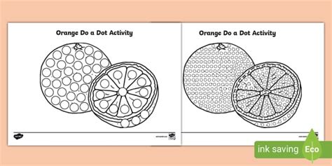 Orange Do A Dot Activity Twinkl Do A Dot Activity Oranges