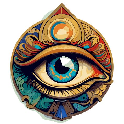 Third Eye Vector Sticker Clipart In The Style Of Richly Detailed Art