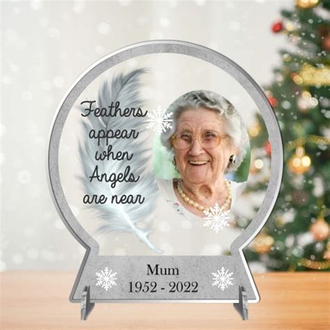 Personalised Bereavement Photo Printed Clear Acrylic Snow