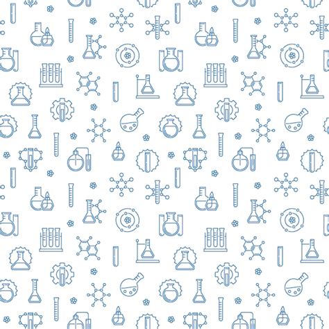 Premium Vector Chemistry Seamless Pattern With Chemical Blue Icons