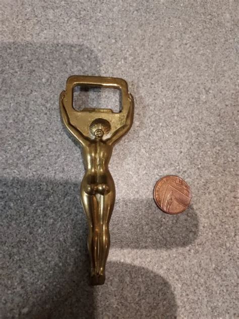 ART DECO BRASS Nude Lady Naked Woman Bottle Opener Brewerania Risque