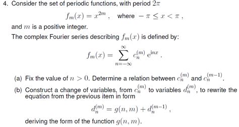 change of variable - Complex Fourier series coefficients of a periodic ...