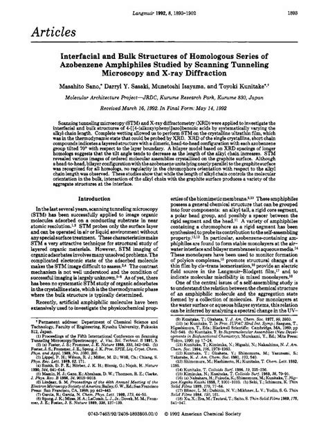 PDF Interfacial And Bulk Structures Of Homologous Series Of