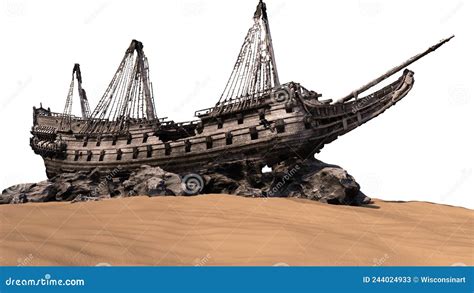 Pirate Ship, Shipwreck, Ship, Isolated Stock Image - Image of ...