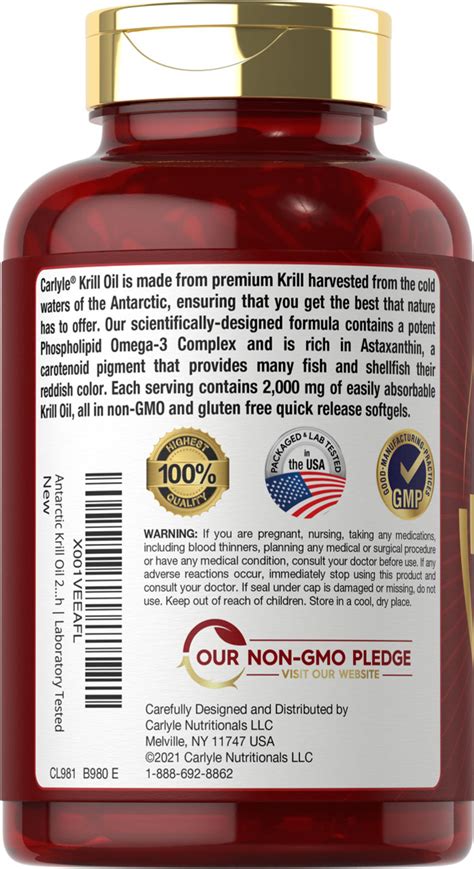 Ripley SUPLEMENTO ANTARTIC KRILL OIL CARLYLE 2000 MG 120 CÁPSULAS