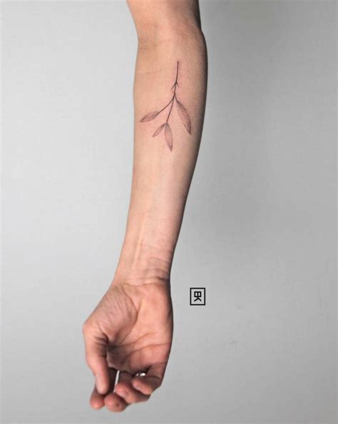 Minimalist plant tattoo by Meester Prikkebeen - Tattoogrid.net