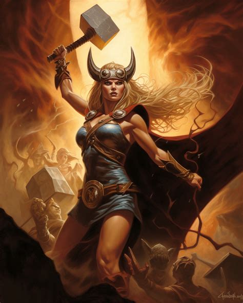 Thora Goddess Of Thunder A Mighty Female Thor By Timforshadedigital On Deviantart