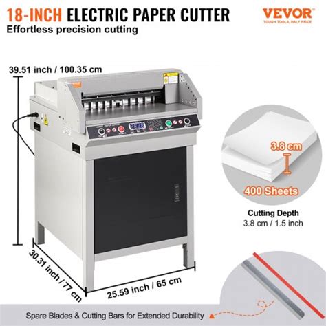 18" 450mm Paper Cutter Cutting Machine Office Electric Heavy Duty