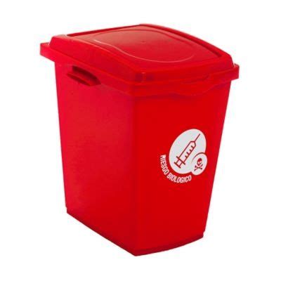 Caneca Vaiv N Tapa Plana Lt Rojo Riesgo Biol Gico Novedad