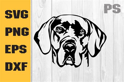 Great Dane Svg Great Dane Png Line Art Clipart Portrait Eps Etsy Ireland