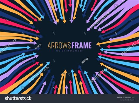 Colorful Arrows Pointing Center Arrows Frame Stock Vector Royalty Free