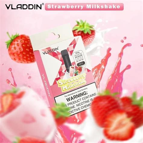 Vladdin X Cartridge Strawberry Milkshake ยกกลอง3ตว 3 2ml 1 8ohm