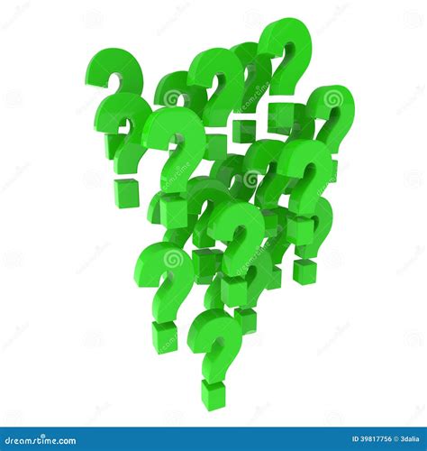 3d Green Question Marks Stock Illustration Illustration Of Green