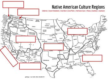 Native American Cultural Regions Map Activity By Subversive Education