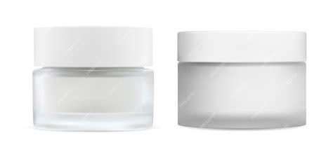 Premium Vector White Cream Jar Cosmetic Cream Glass Package Mockup