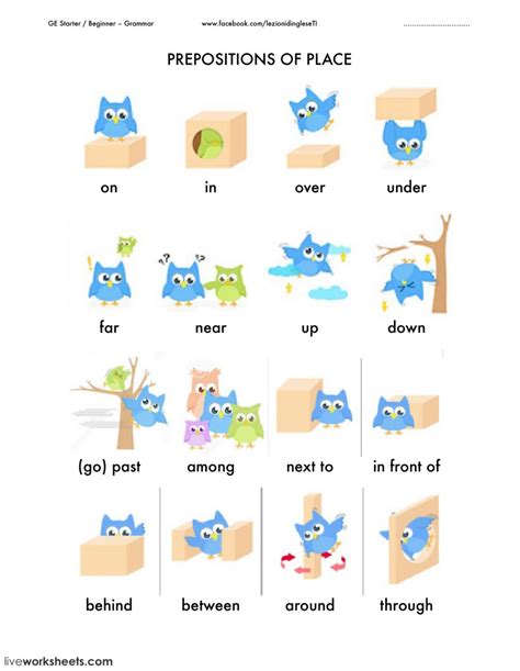 Prepositions Prepositions Of Place Worksheet