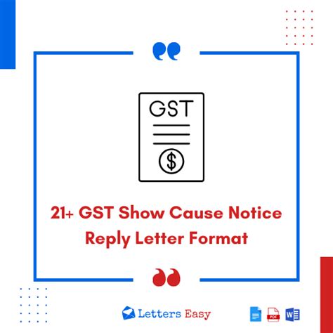 21 Gst Show Cause Notice Reply Letter Format Tips Examples Letters Easy