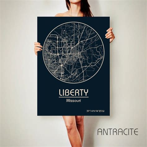 LIBERTY Missouri CANVAS Map Liberty Missouri Poster City Map