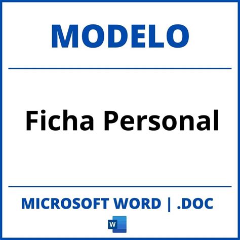 Modelo De Ficha De Personal En Word