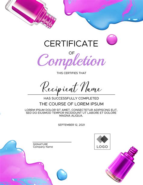 Editable Certificate of Completion Template. Editable - Etsy