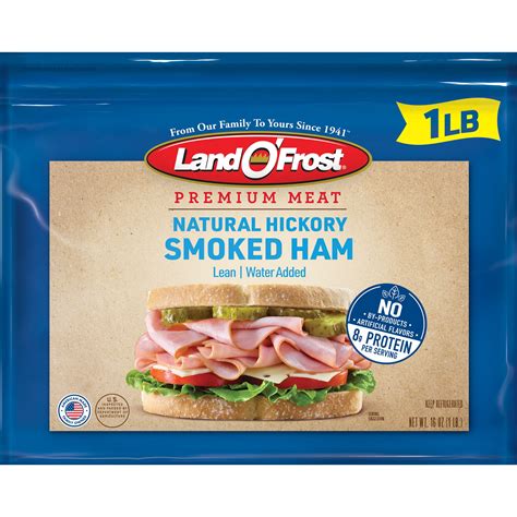 Land O Frost Premium Pork Meat Smoked Ham Deli Lunch Meat 1 Lb