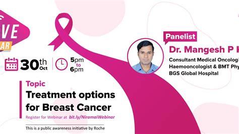 Treatment Options For Breast Cancer Dr Mangesh P Kamath Niramai Webinar Series For Women Talk