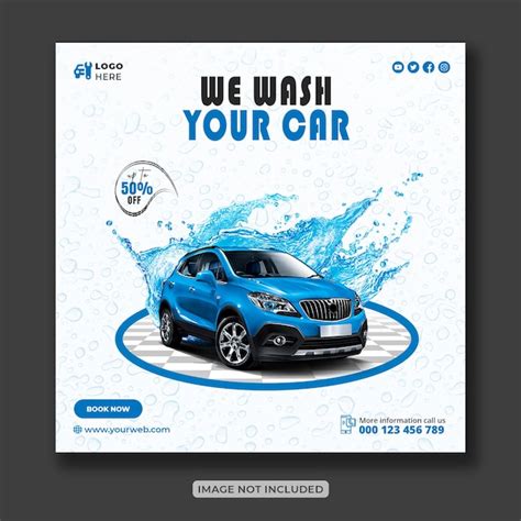 Premium Psd Car Wash Washing Service Creative Social Media Banner