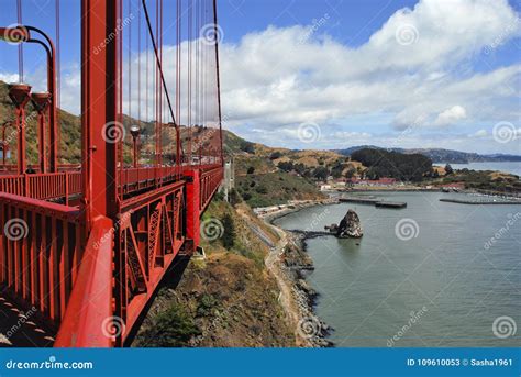 Side View of the Golden Gate Bridge in San Francisco, USA Stock Image ...