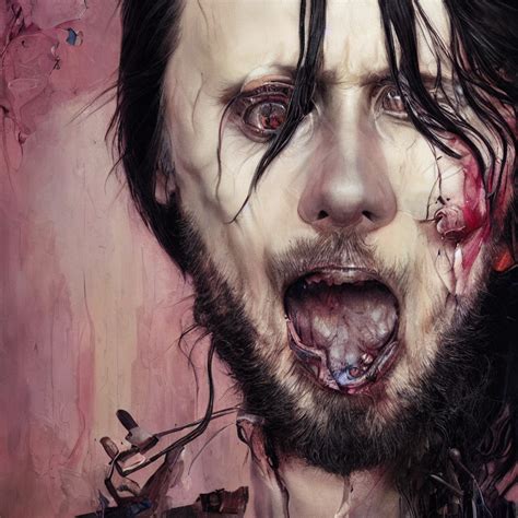 KREA AI Screaming Jared Leto In The Style Of Adrian Ghenie