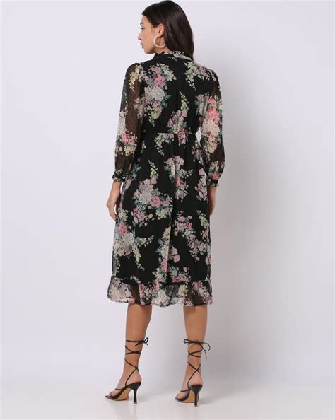 Floral Print Fit And Flare Dress Jiomart