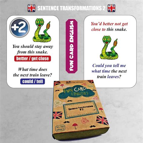 Fun Card English Sentence Transformations 2 Fiszki Gra Do Nauki