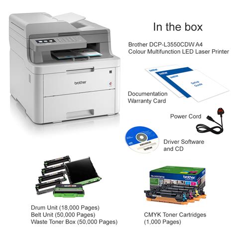 Brother DCP L3550CDW A4 Colour Multifunction LED Laser Printer