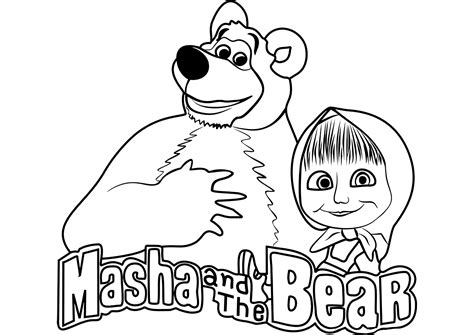 Masha und der Bär mit dem Logo der Zeichentrickserie Einfache de