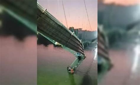 ¡terrible Colapsa Puente Colgante En India Al Menos 60 Personas